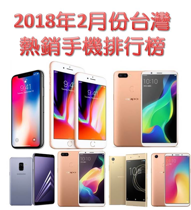 2018年2月台灣熱銷手機排行榜，Android手機銷售龍頭寶座換人坐! - 電腦王阿達