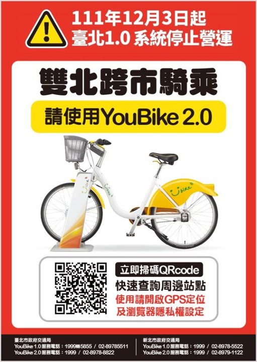 台北市Youbike 1.0 12月3日停止營運，全面改用Youbike 2.0! - 電腦王阿達