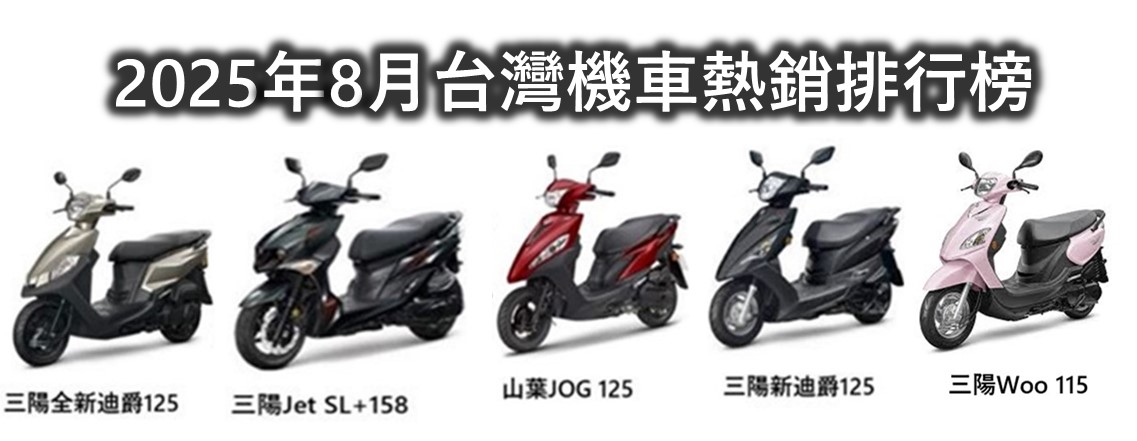 2025年8月台灣熱銷機車排行榜 - 電腦王阿達