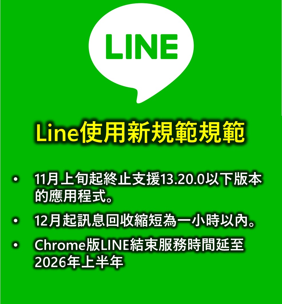 LINE最新重大變更項目~停止支援舊版LINE與縮短回收訊息 - 電腦王阿達