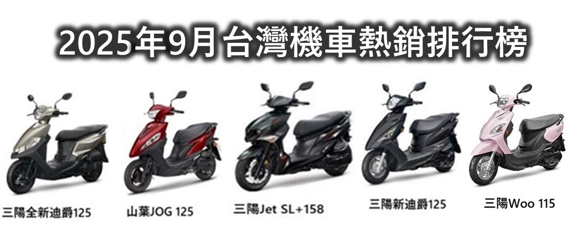 2025年9月熱銷機車排行榜 - 電腦王阿達