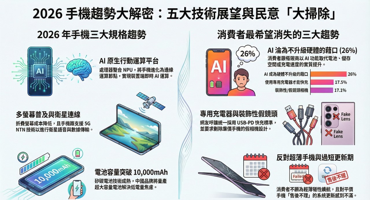 2026年新手機功能規格的五大新趨勢與不受青睞的功能清單 - 電腦王阿達 2026年新手機功能規格的五大新趨勢與不受青睞的功能清單 - 電腦王阿達