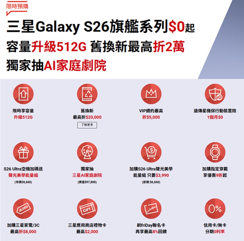 電信三雄三星S26旗艦系列新機預購與電信資費優惠懶人包 - 電腦王阿達 電信三雄三星S26旗艦系列新機預購與電信資費優惠懶人包 - 電腦王阿達