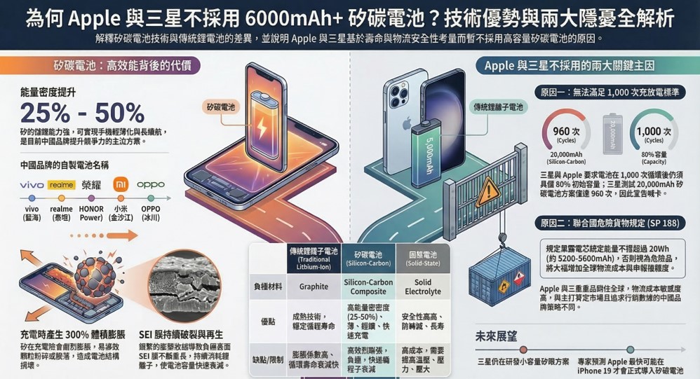 為何Apple與三星迄今不採用6000mAH以上的矽碳電池? - 電腦王阿達 為何Apple與三星迄今不採用6000mAH以上的矽碳電池? - 電腦王阿達
