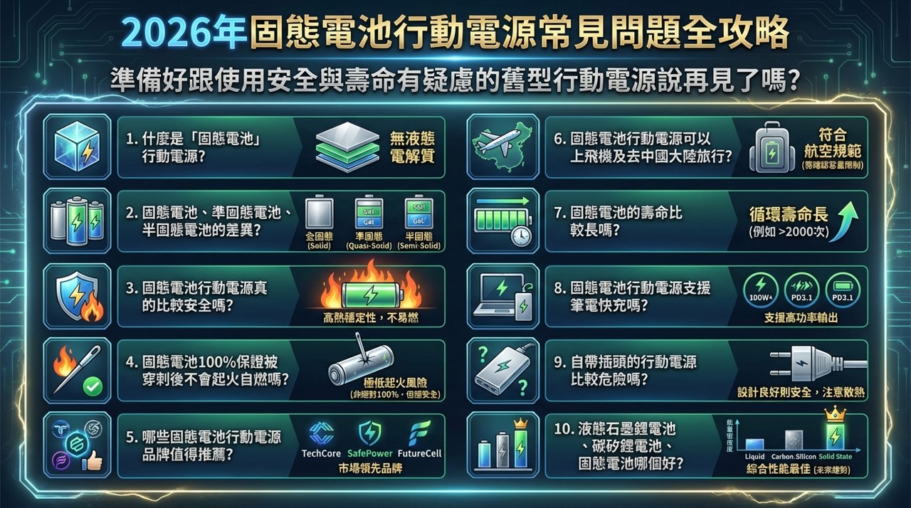 2026年固態電池行動電源常見問題全攻略 - 電腦王阿達