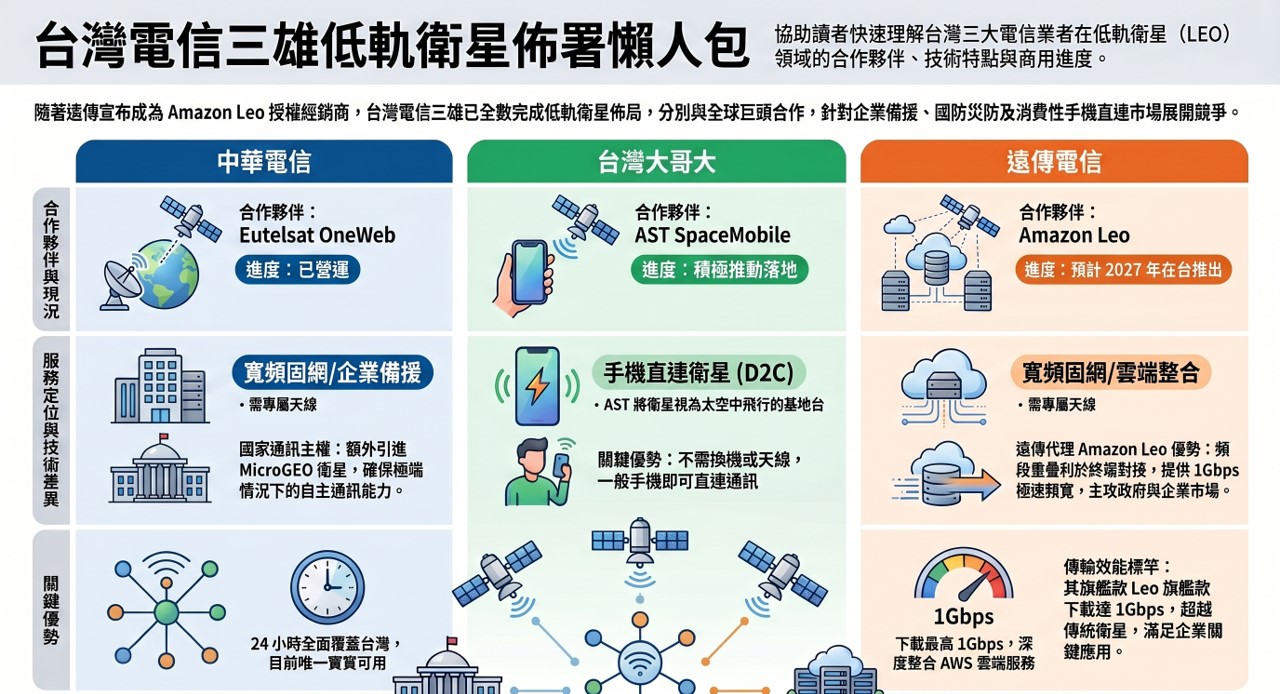 台灣電信三雄2026年低軌衛星服務懶人包 - 電腦王阿達 台灣電信三雄2026年低軌衛星服務懶人包 - 電腦王阿達