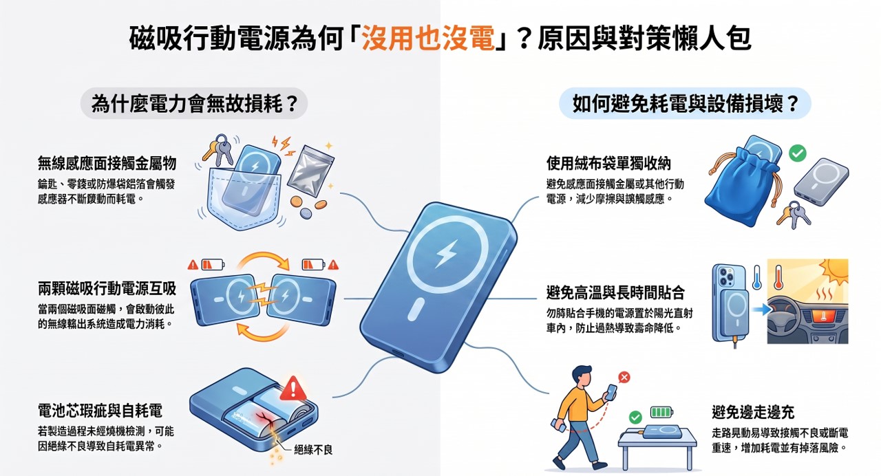新買的無線磁吸式行動電源為何電力會無故損耗? - 電腦王阿達 新買的無線磁吸式行動電源為何電力會無故損耗? - 電腦王阿達