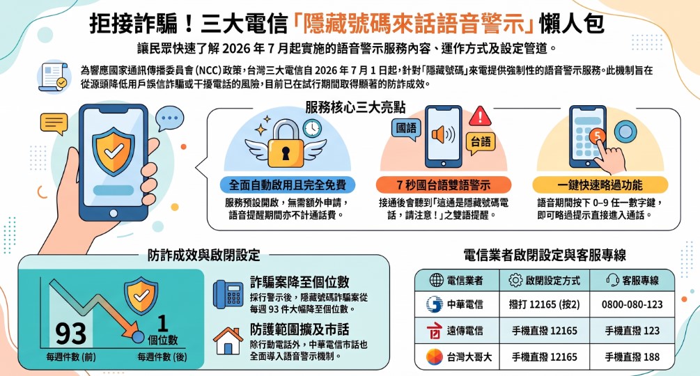 三大電信全面導入「隱藏號碼來話語音警示」服務 - 電腦王阿達 三大電信全面導入「隱藏號碼來話語音警示」服務 - 電腦王阿達