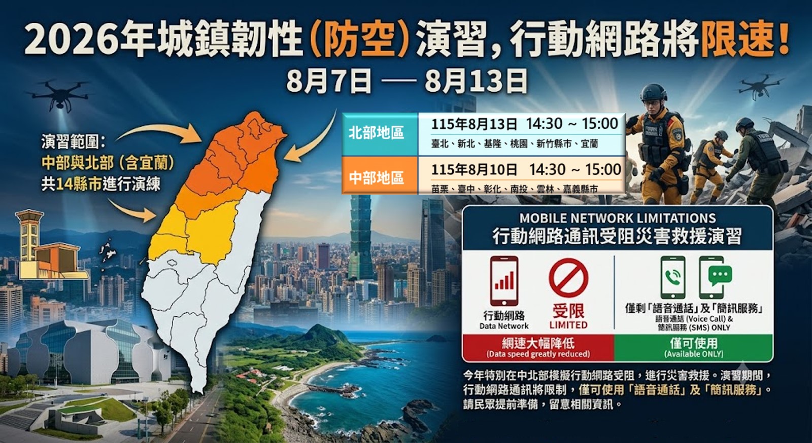 2026年城鎮韌性(防空)演習,首度演練行動網路受阻災害救援演習! - 電腦王阿達 2026年城鎮韌性(防空)演習,首度演練行動網路受阻災害救援演習! - 電腦王阿達