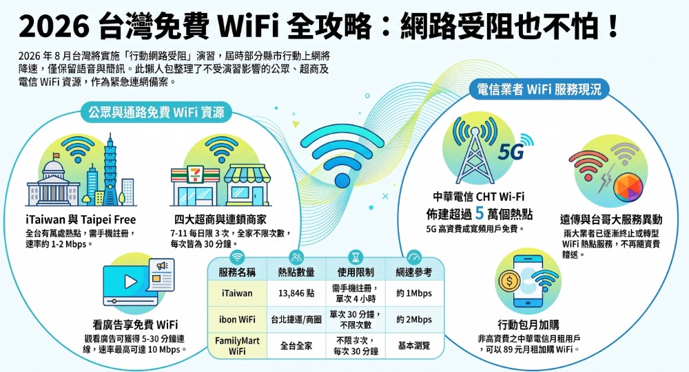 2026年台灣免費WiFi服務全攻略 - 電腦王阿達 2026年台灣免費WiFi服務全攻略 - 電腦王阿達