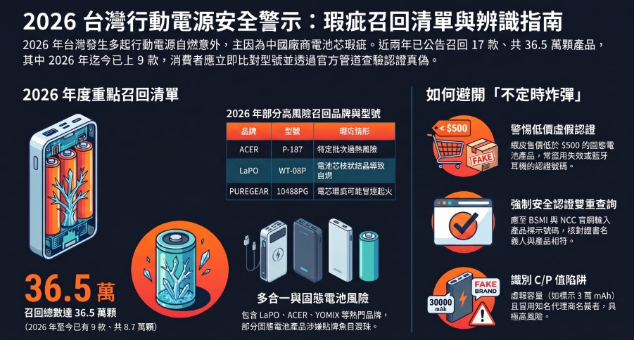 2026年台灣行動電源瑕疵召回清單 - 電腦王阿達 2026年台灣行動電源瑕疵召回清單 - 電腦王阿達